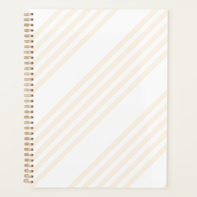 Agenda Patrón beige y blanco de cinco rayas (Anverso)