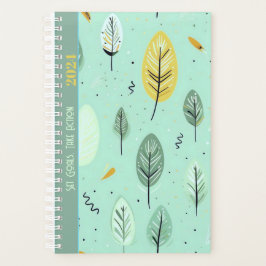 AGENDA PATRÓN BOHO VERDE MOTIVATIVO DE LA COTA PASTEL