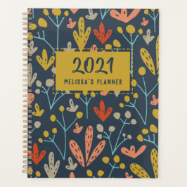 Agenda Patrón botánico Año personalizado moderno