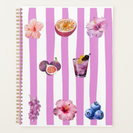 Agenda Patrón Botánico de Acuarela de Lavanda