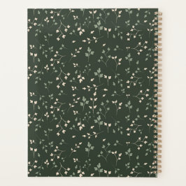 Agenda Patrón Botánico de Hoja Ditsy Verde Bosque Oscuro