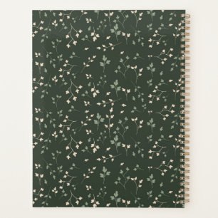 Agenda Patrón Botánico de Hoja Ditsy Verde Bosque Oscuro