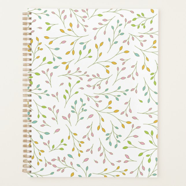 Agenda Patrón Botánico Delicado de Vid Multicolor Pastel (Anverso)