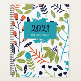 Agenda Patrón botánico moderno floral personalizado