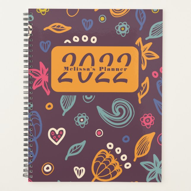 Agenda Patrón botánico personalizado 2022 (Anverso)