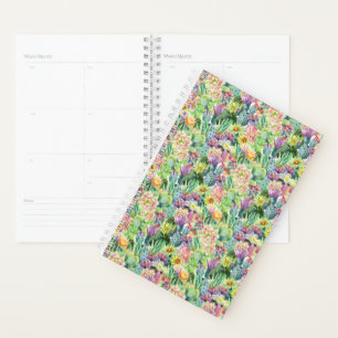 Agenda Patrón Cacti de color acuático de crecimiento ex