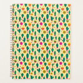 Agenda Patrón Cactus Amarillo Impresión de tela Kawaii