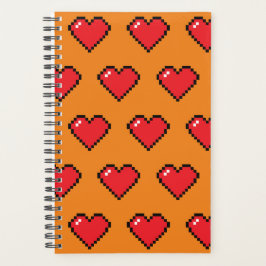 Agenda Patrón cardíaco de píxeles rojos