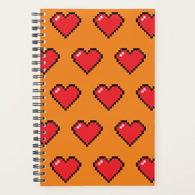 Agenda Patrón cardíaco de píxeles rojos (Anverso)