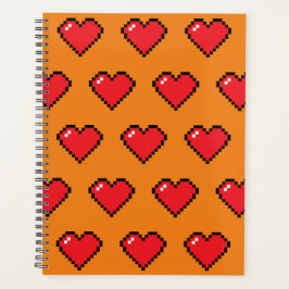 Agenda Patrón cardíaco de píxeles rojos