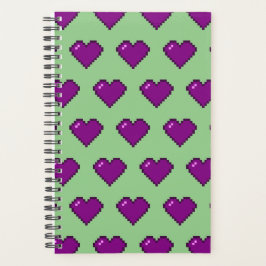 Agenda Patrón cardíaco púrpura de píxeles