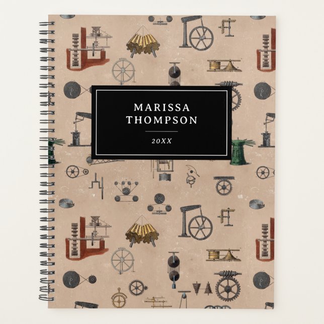 Agenda Patrón científico mecánico de la ingeniería antigu (Anverso)