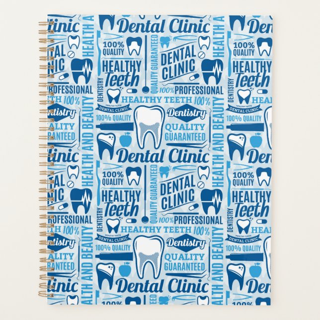 Agenda Patrón clínico dental azul (Anverso)