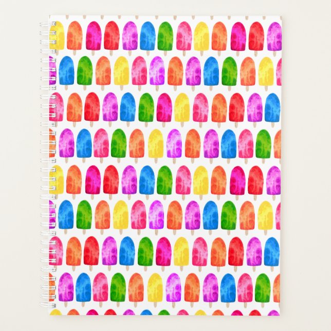 Agenda Patrón colorido de hielo pópico Lolly (Anverso)