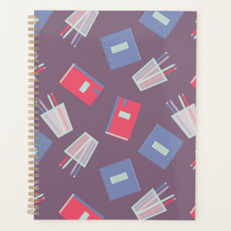 Agenda Patrón continuo de color de suministros escolares
