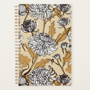 Agenda Patrón continuo de flores de crisantemo