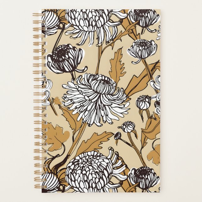 Agenda Patrón continuo de flores de crisantemo (Anverso)