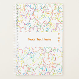 Agenda Patrón Corazones de color lindo - Corazones Neto C