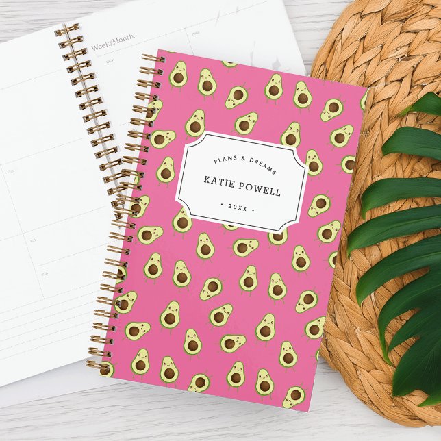 Agenda Patrón Cute Kawaii Sonriente de aguacate personali (Subido por el creador)