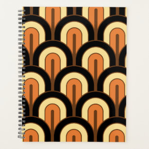 Agenda Patrón de abanico geométrico gradado retro