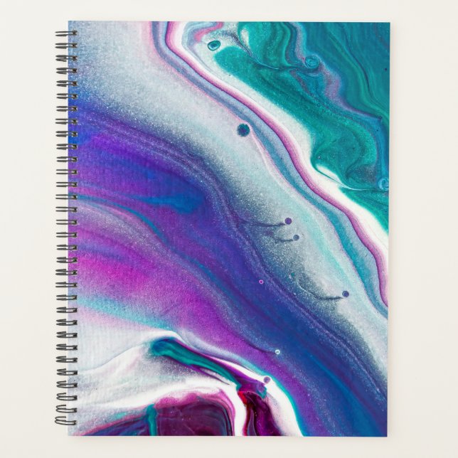 Agenda Patrón de acuarela de ágata abstracta (Anverso)