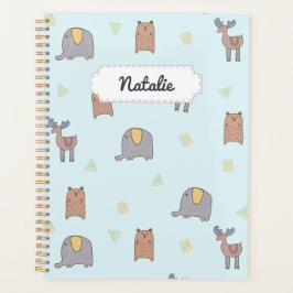 Agenda Patrón de animales escandinavos lindos personaliza