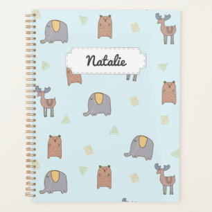 Agenda Patrón de animales escandinavos lindos personaliza