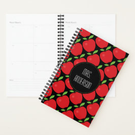 Agenda Patrón de Apple Rojo, profesor personalizado