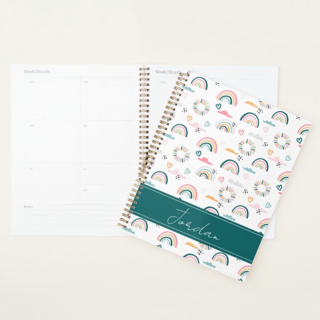 Agenda Patrón de arco iris y corazón (Demostración)