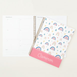 Agenda Patrón de arcoiris y corazón