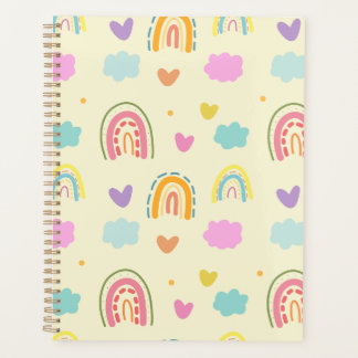 Agenda "Patrón de arcoiris y nube pastel