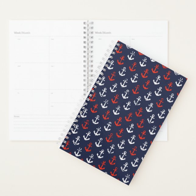 Agenda Patrón De Armada Azul Y Blanco Rojo (Demostración)