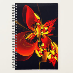 Agenda Patrón de arte abstracto moderno floral amarillo r