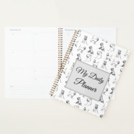 Agenda Patrón de arte de la línea Schnauzer en miniatura 