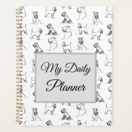 Agenda Patrón de arte de la línea Schnauzer en miniatura 