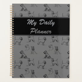 Agenda Patrón de arte de línea Schnauzer en miniatura 001