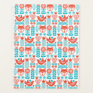 Agenda Patrón de arte folclórico finlandés Fox & Bird