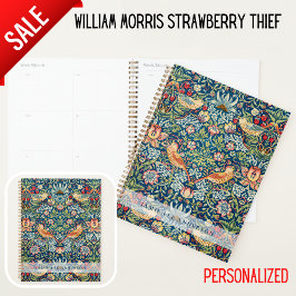 Agenda Patrón de aves de William Morris con marca de pers