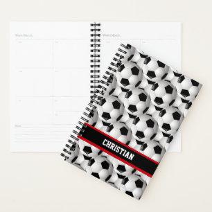 Agenda Patrón de bolas de fútbol personalizado Blanco r