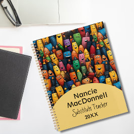 Agenda Patrón de bolígrafo divertido colorido del profeso