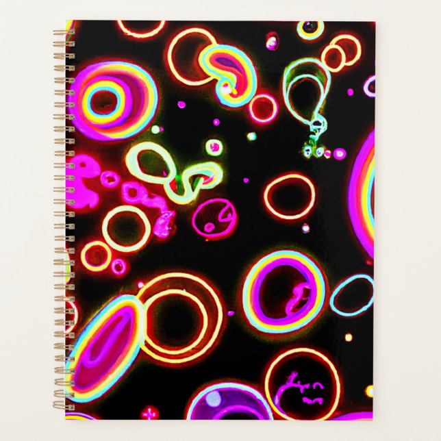 Agenda Patrón de brillo de neón vibrante (Anverso)