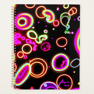 Agenda Patrón de brillo neón vibrante