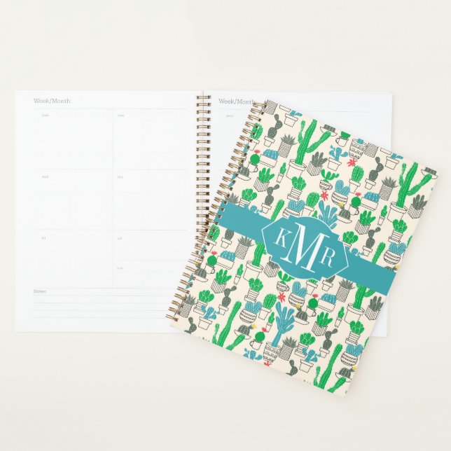 Agenda Patrón de Cacti floral natural (Demostración)