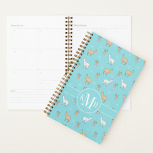 Agenda Patrón de cactus de cúrcute Alpaca Llama