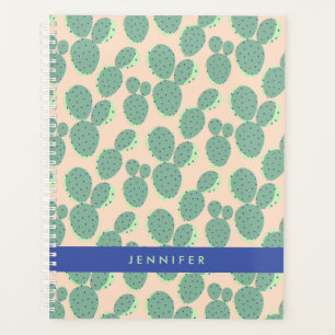 Agenda Patrón de cactus verde y rosa