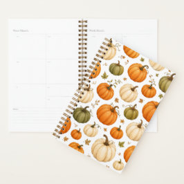 Agenda Patrón de calabaza acuarela Calabazas de otoño