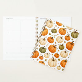 Agenda Patrón de calabaza acuarela Calabazas de otoño