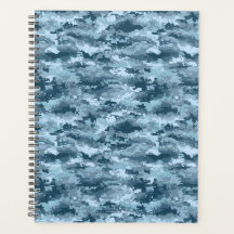 Patrón de camuflaje pixelado militar azul