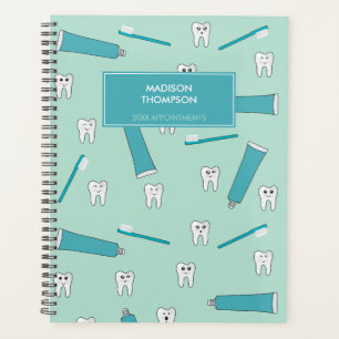 Agenda Patrón de cepillo de dientes de mint Verde azulada
