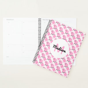 Agenda Patrón de cerdo rosado personalizado animal adorab